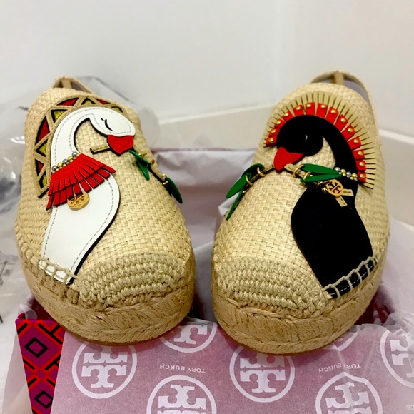 Tory Burch Parrot Espadrille Raffia/Calf Leather - Picture 9 of 13